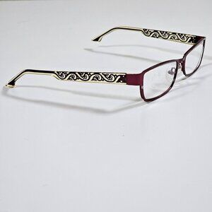 Vivian Morgan Eyeglasses Frame Only Womens Red Yellow 8029 Rouge 51[]16 135 Boho